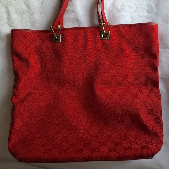 Authentic Red Gucci Tote Bag - Picture 5 of 7